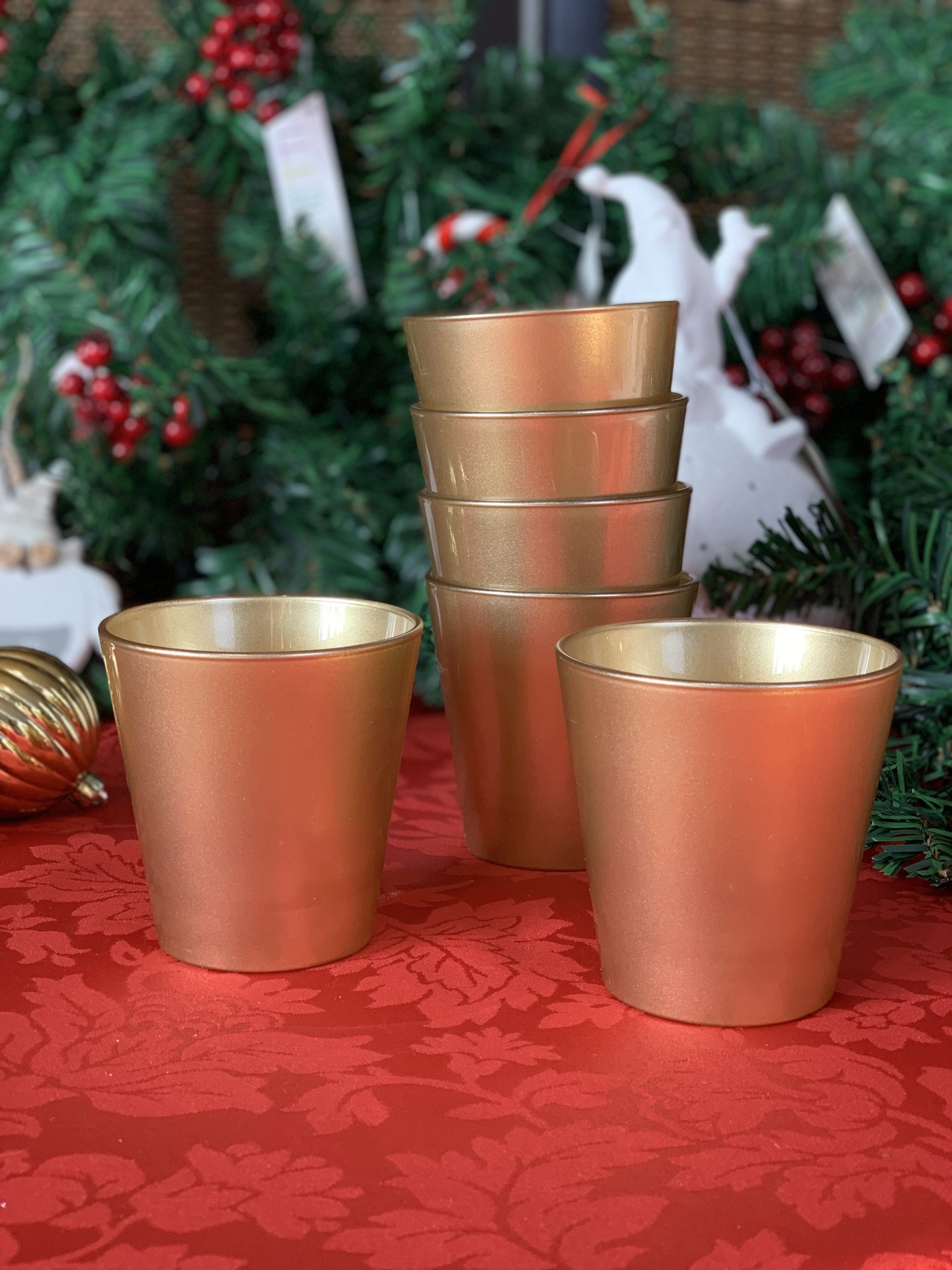 SET 6 BICCHIERI ORO-ROSSO
