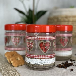 BARATTOLO VETRO CUORI