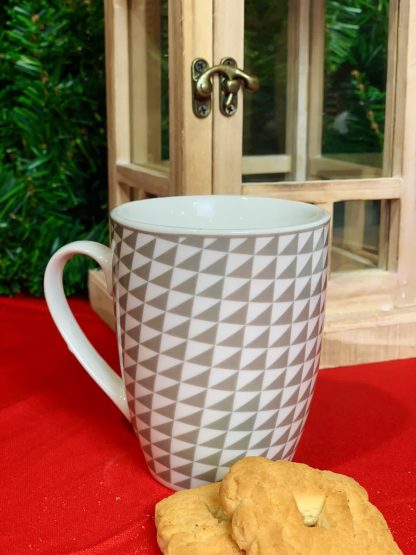 MUG PORCELLANA BIANCA E GRIGIA