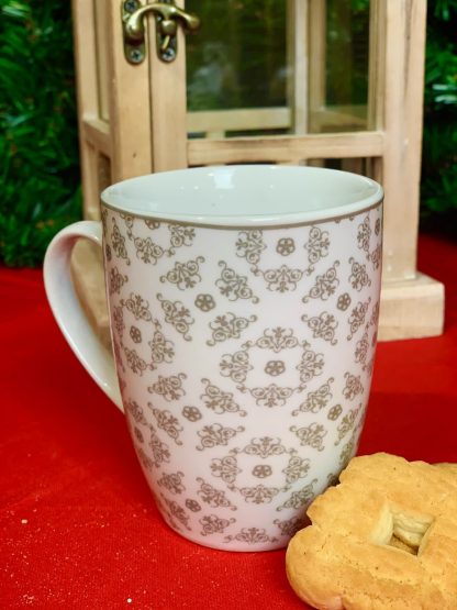 MUG PORCELLANA BIANCA E GRIGIA