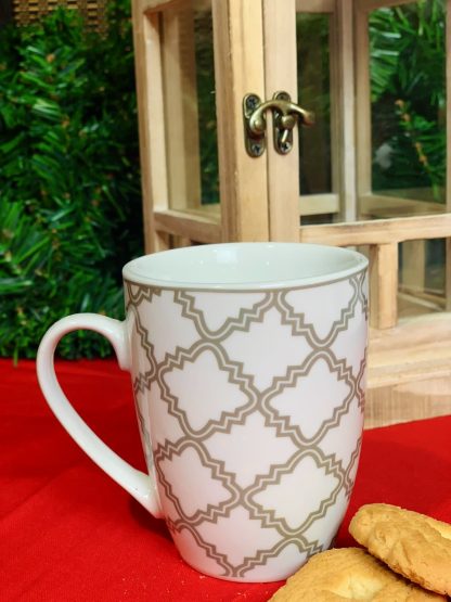MUG PORCELLANA BIANCA E GRIGIA
