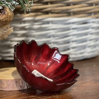 CIOTOLINA VETRO FIORE ROSSO