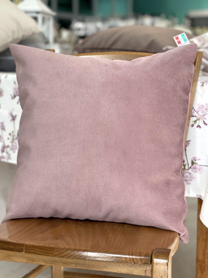 CUSCINO ARREDO VELLUTO ROSA