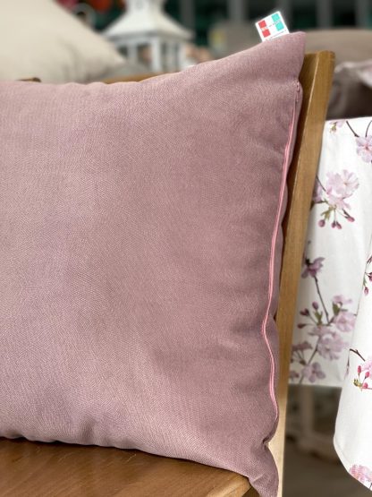 CUSCINO ARREDO VELLUTO ROSA