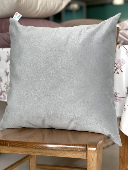 CUSCINO ARREDO VELLUTO GRIGIO