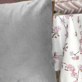 CUSCINO ARREDO VELLUTO GRIGIO