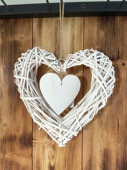 CUORE LEGNO INTRECCIATO BIANCO
