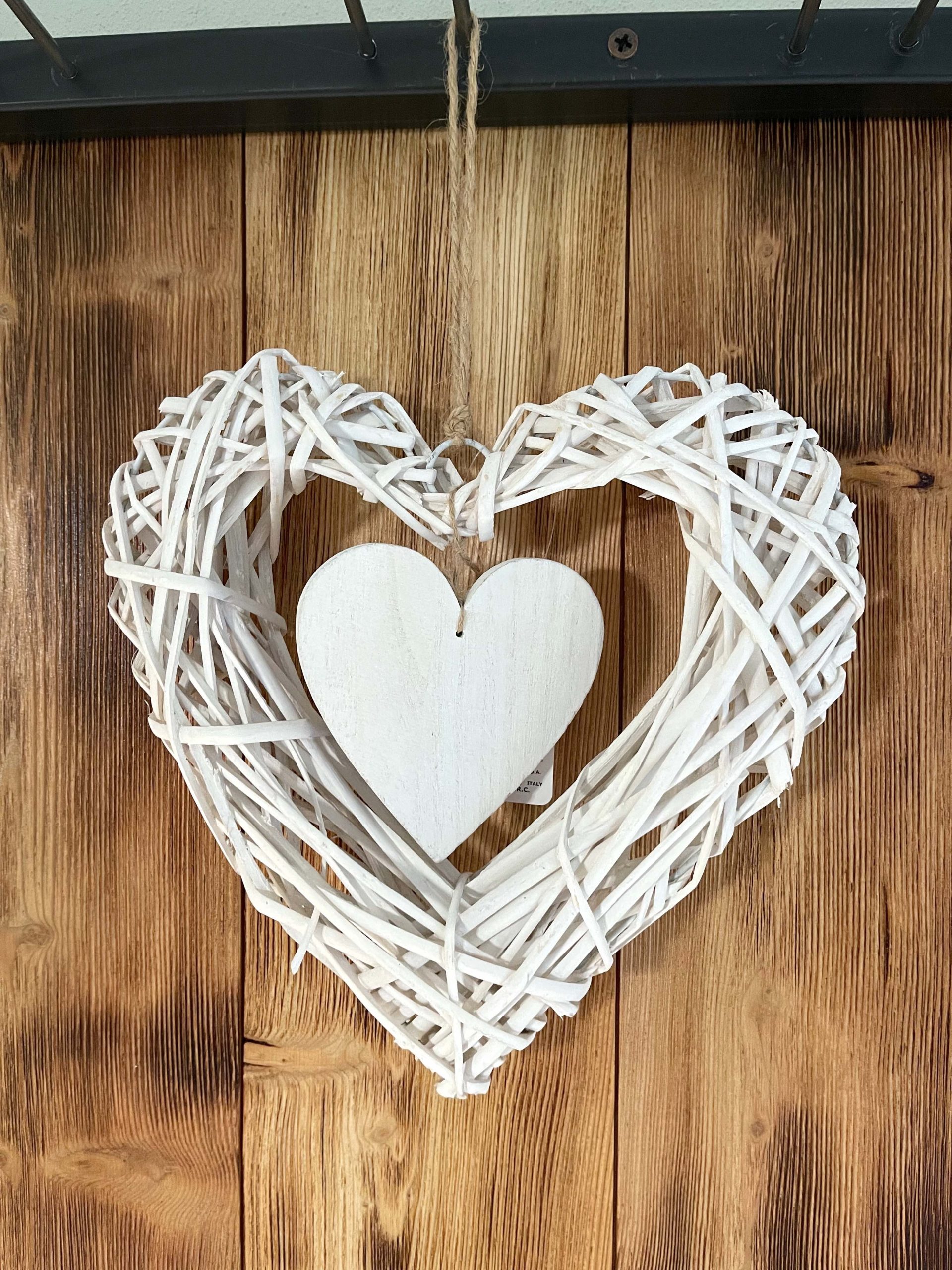 CUORE LEGNO INTRECCIATO BIANCO