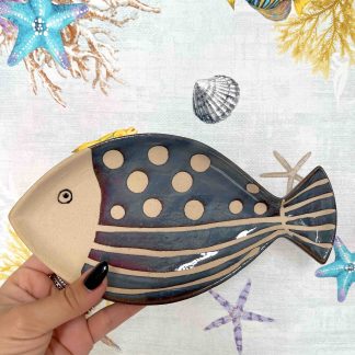 VASSOIO PESCE POIS BLU MONTEMAGGI