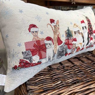 CUSCINO ARREDO GATTI NATALE RETT.