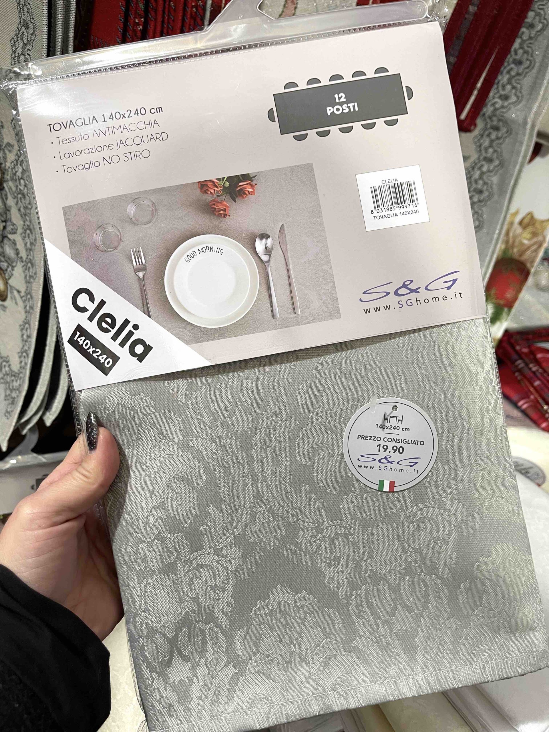 TOVAGLIA GRIGIO RASO