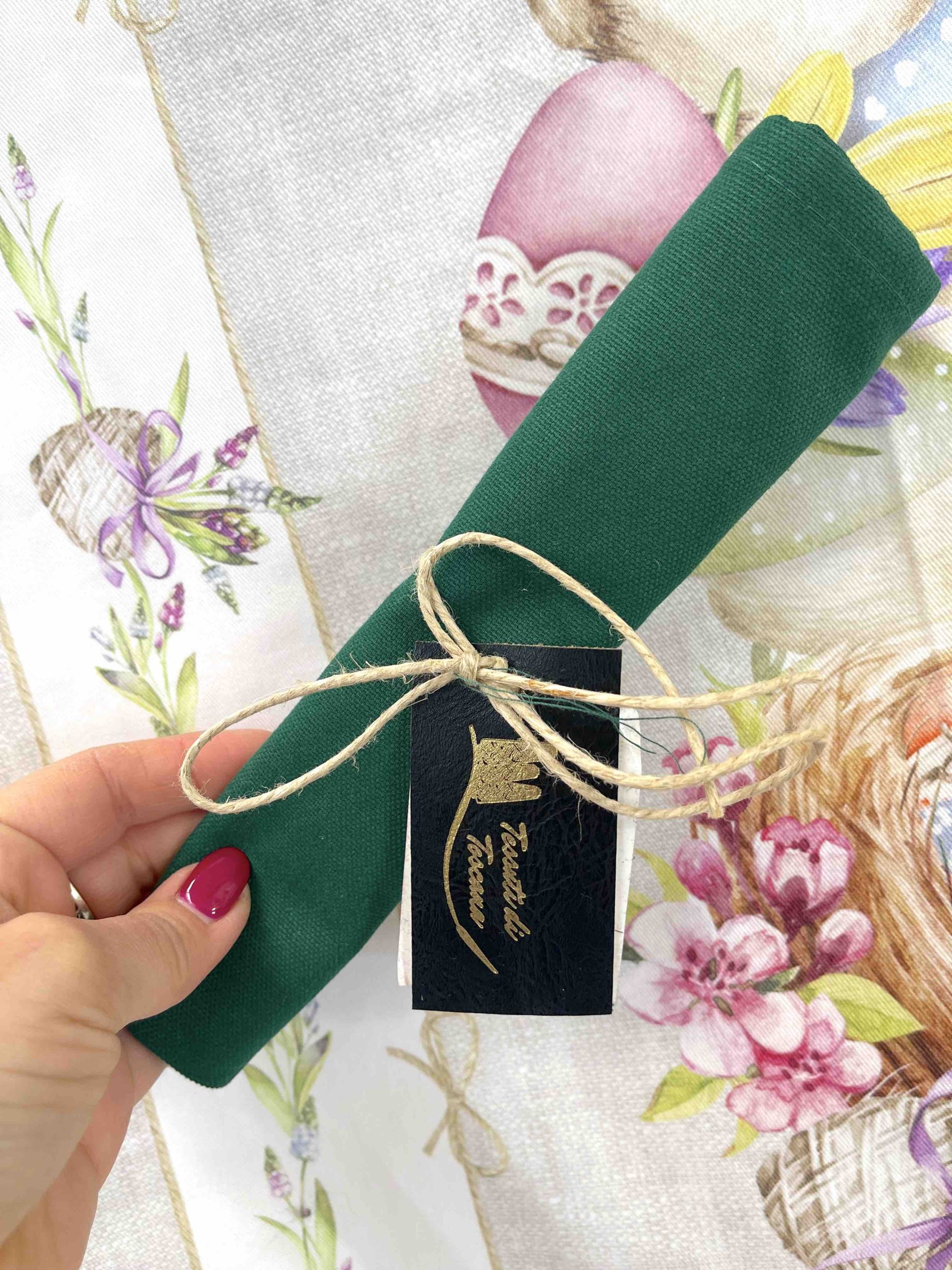 WOSDE TOVAGLIOLO VERDE FORESTE COTONE