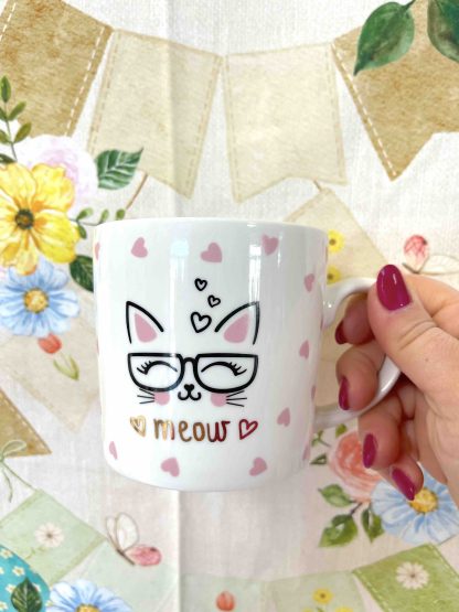 TAZZA GATTO ROSA