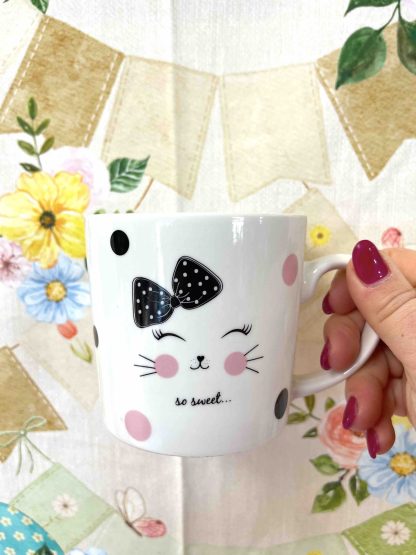 TAZZA GATTO ROSA