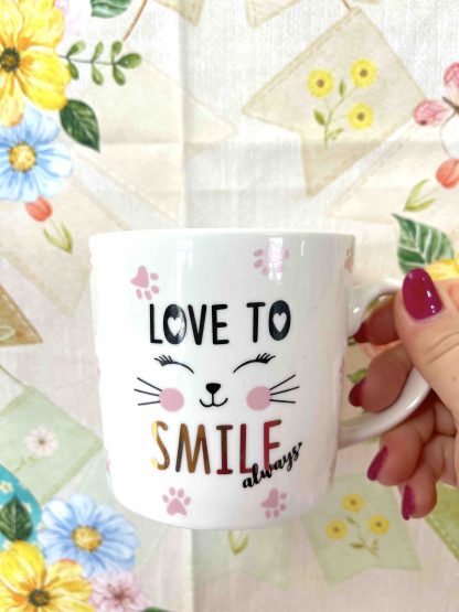 TAZZA GATTO ROSA