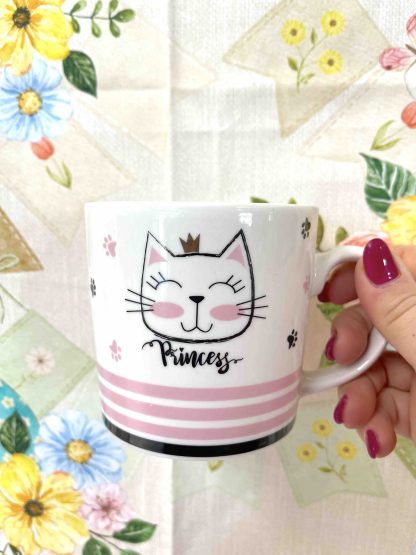 TAZZA GATTO ROSA