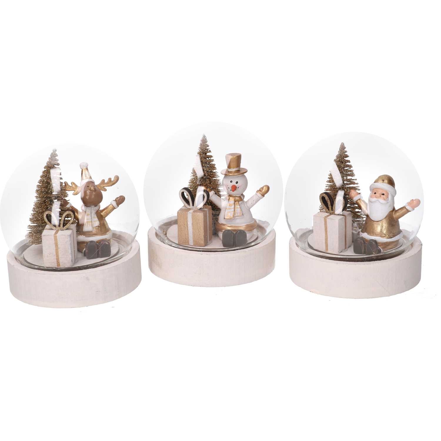 VACCHETTI SFERA ORO CON LED BABBO/RENNA/PUPAZZO