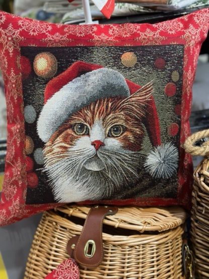 CUSCINO ARREDO GATTO2 NATALE