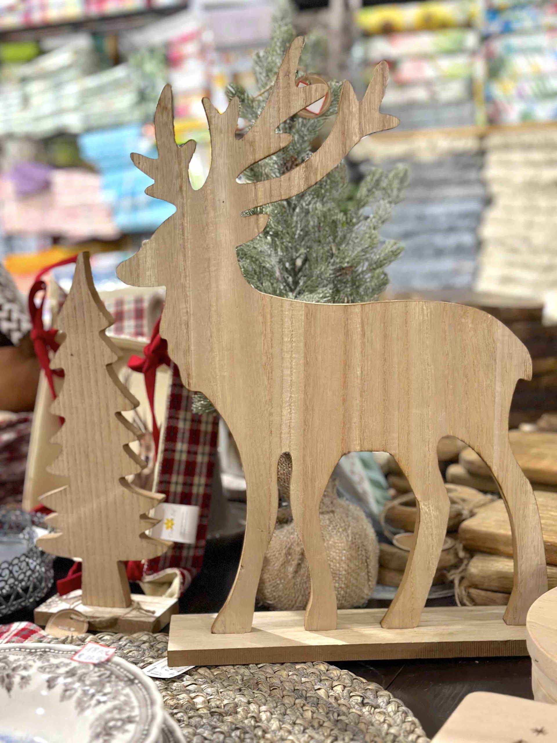 DECORAZIONE CERVO LEGNO