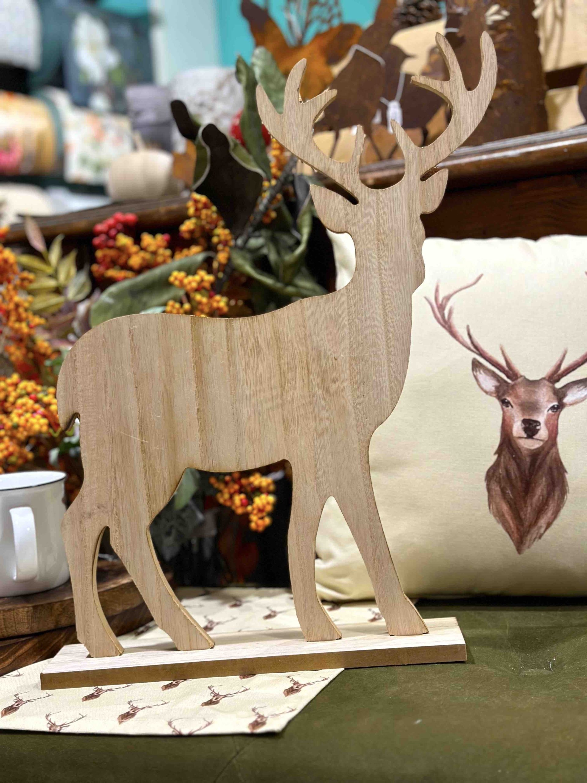 DECORAZIONE CERVO LEGNO