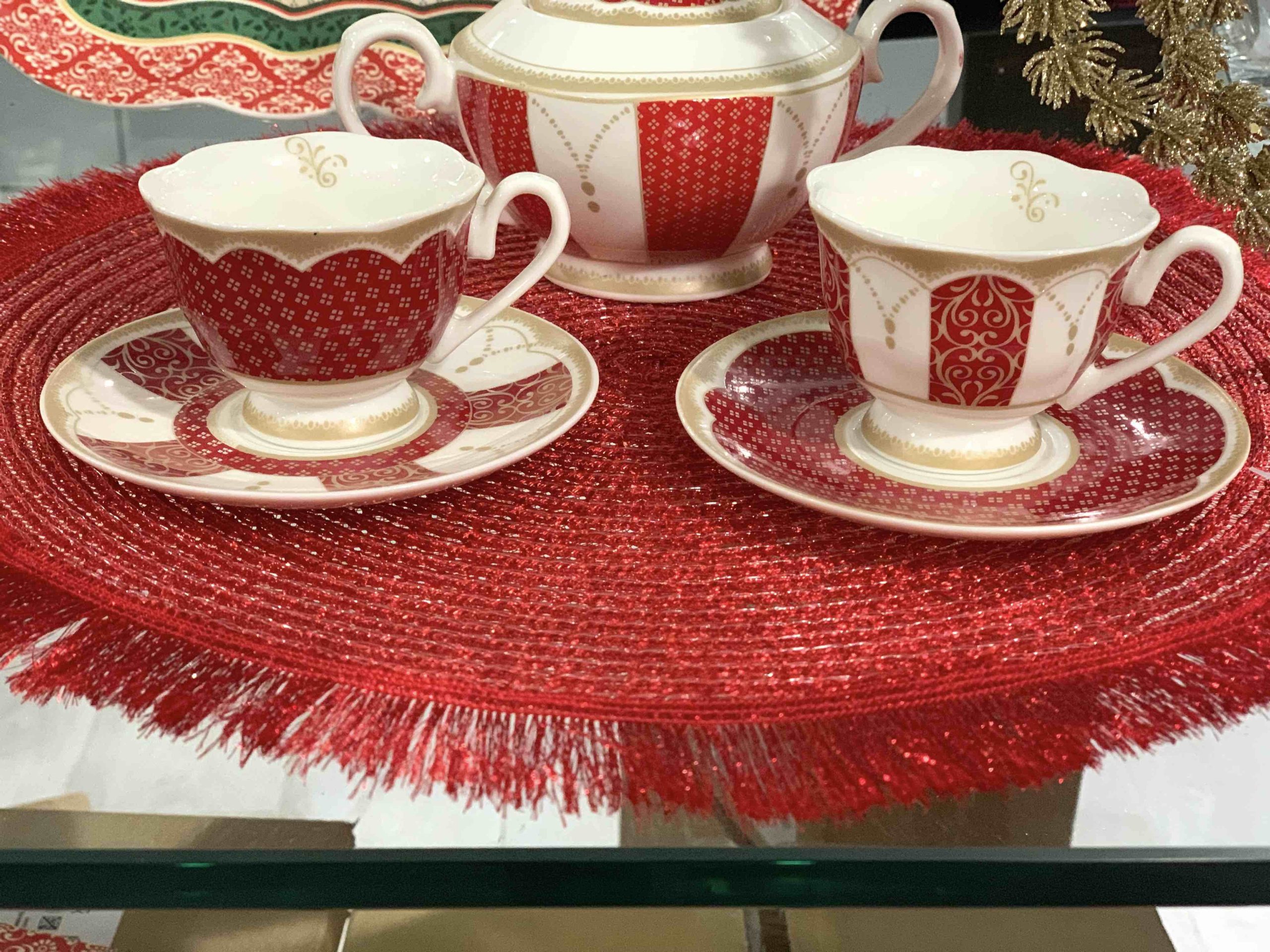BRANDANI SET 2 TAZZINE CAFFE' ROSSO/ORO