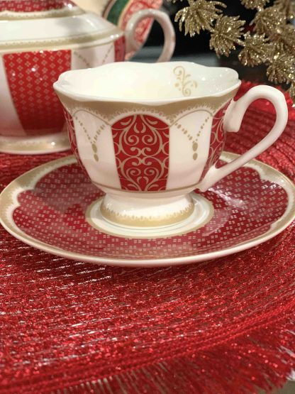 BRANDANI SET 2 TAZZINE CAFFE' ROSSO/ORO