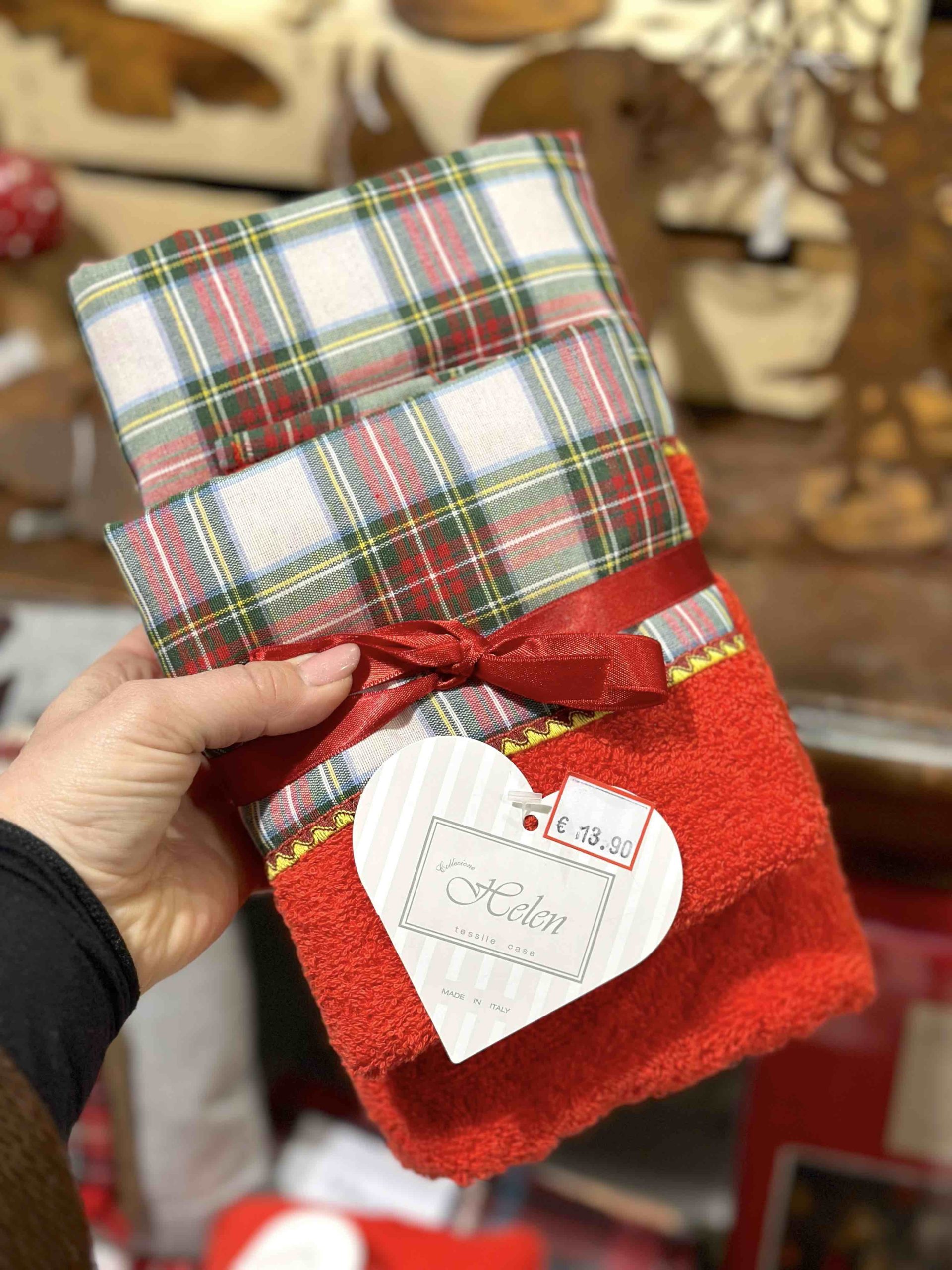 SET 1+1 TARTAN ROSSO