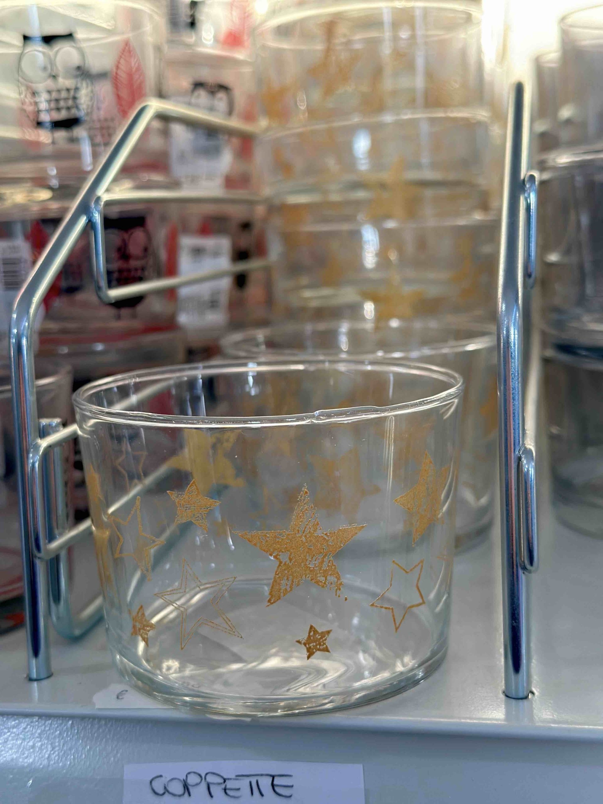 COPPETTA VETRO STELLE ORO