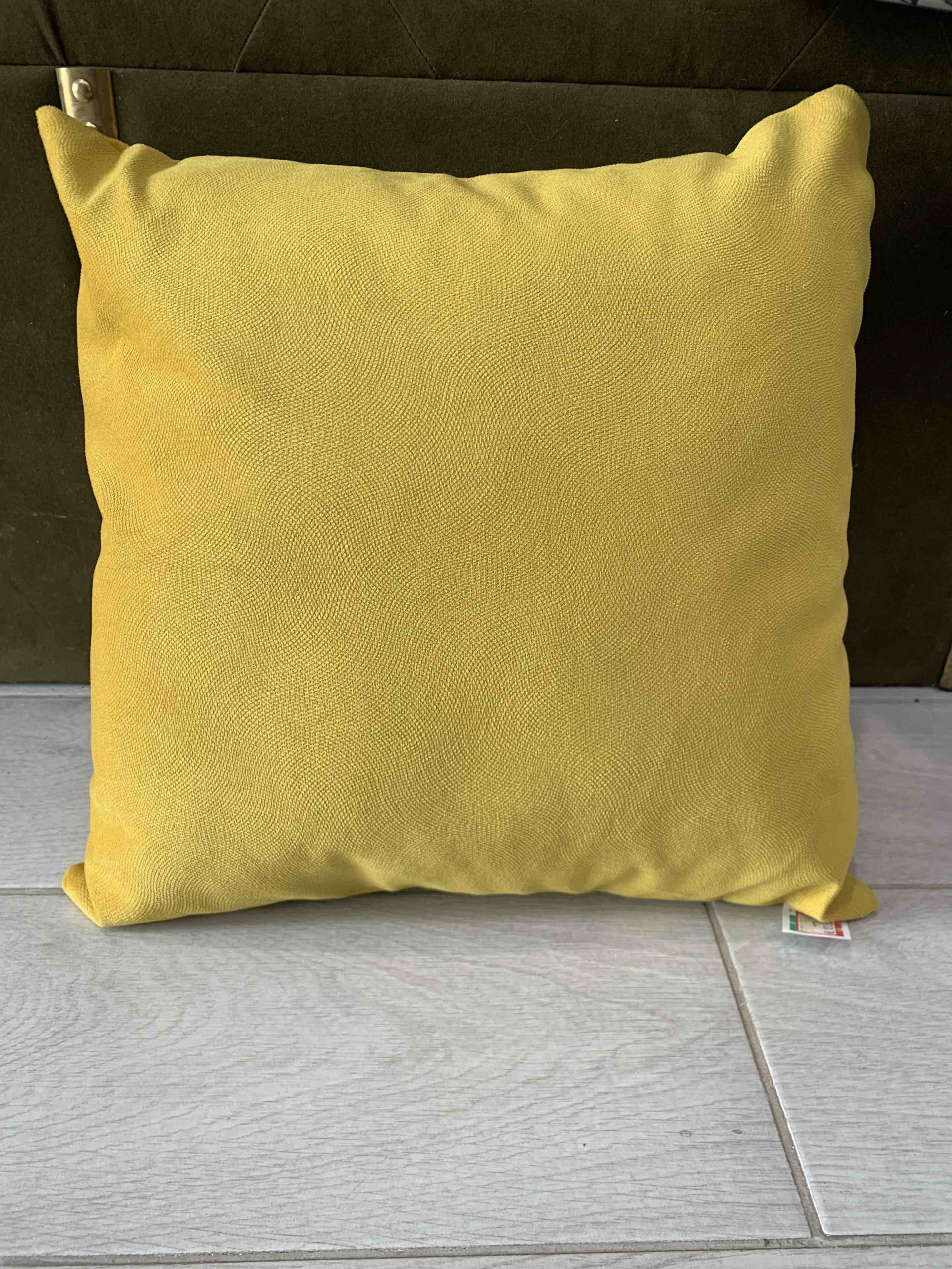 CUSCINO ARREDO VELLUTO GIALLO SENAPE