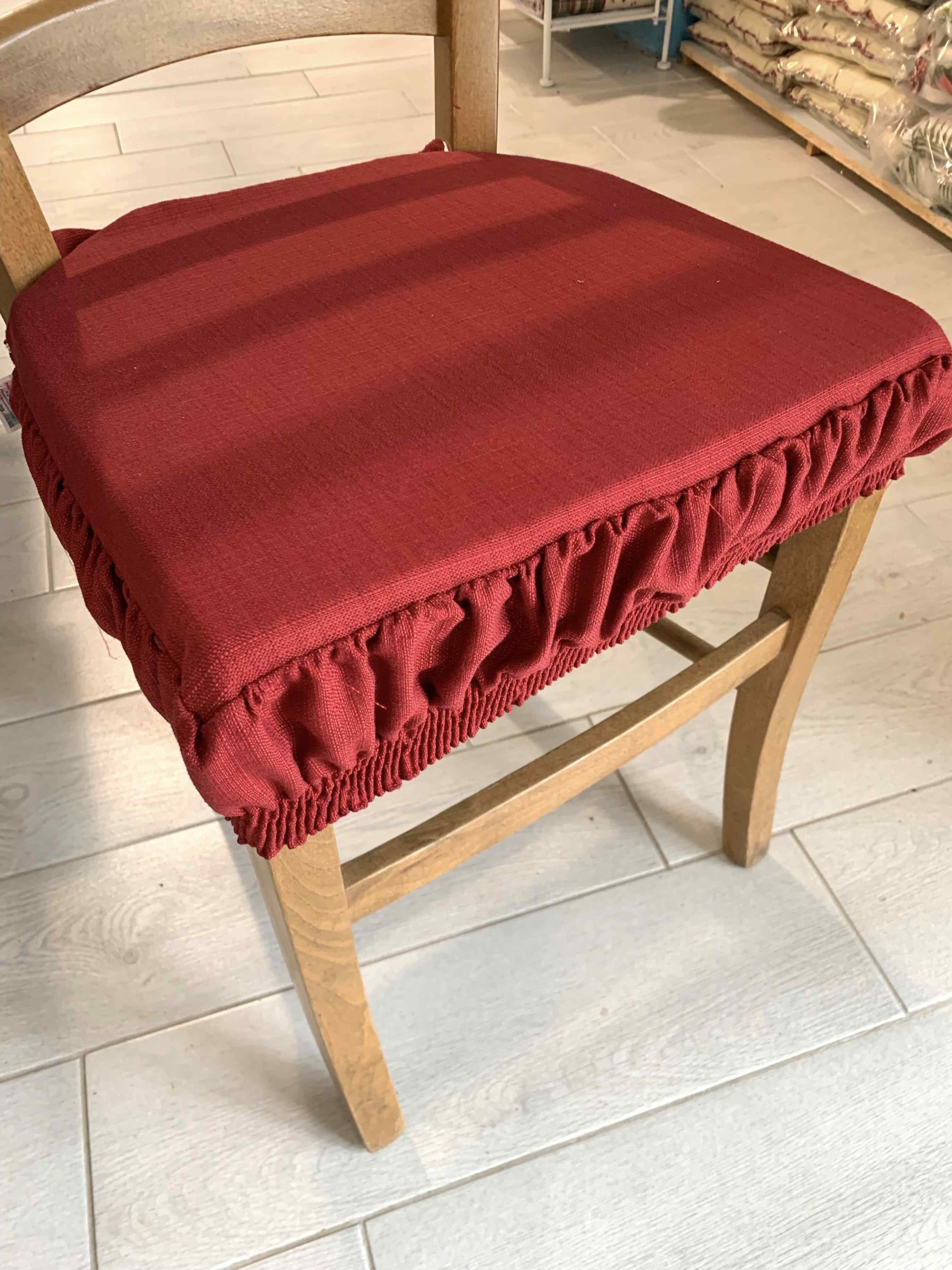 CUSCINO FORMA SEDIA SFODERABILE C/ELASTICO BORDEAUX