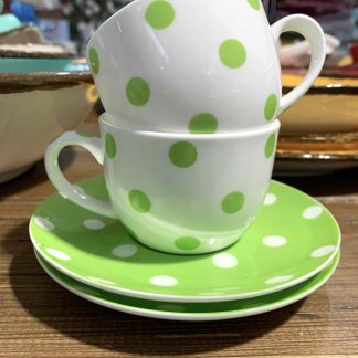 SET 2 TAZZINE POIS VERDE