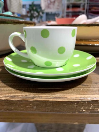 SET 2 TAZZINE POIS VERDE