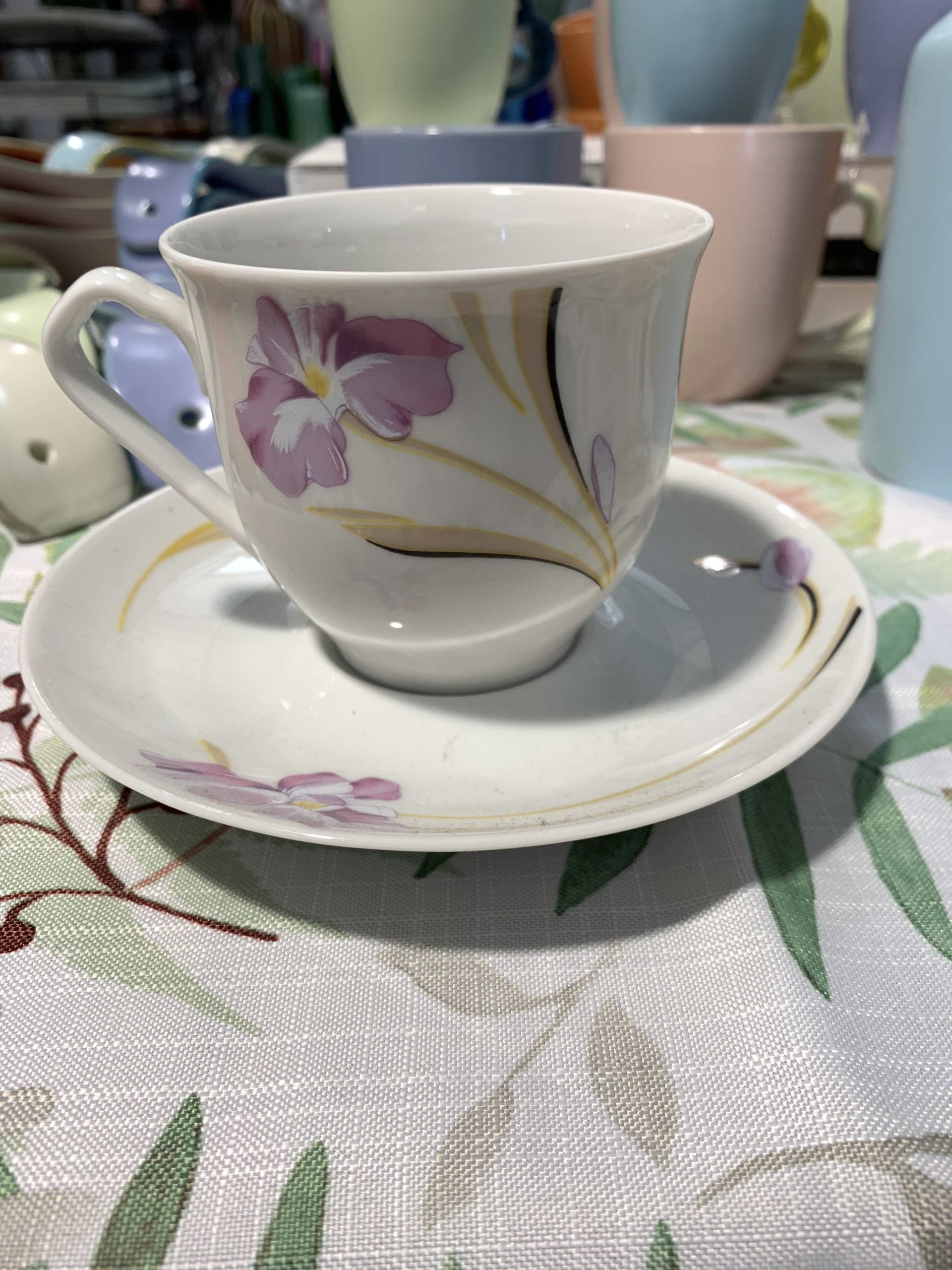 TAZZA THE' RETRO' FIORE LILLA