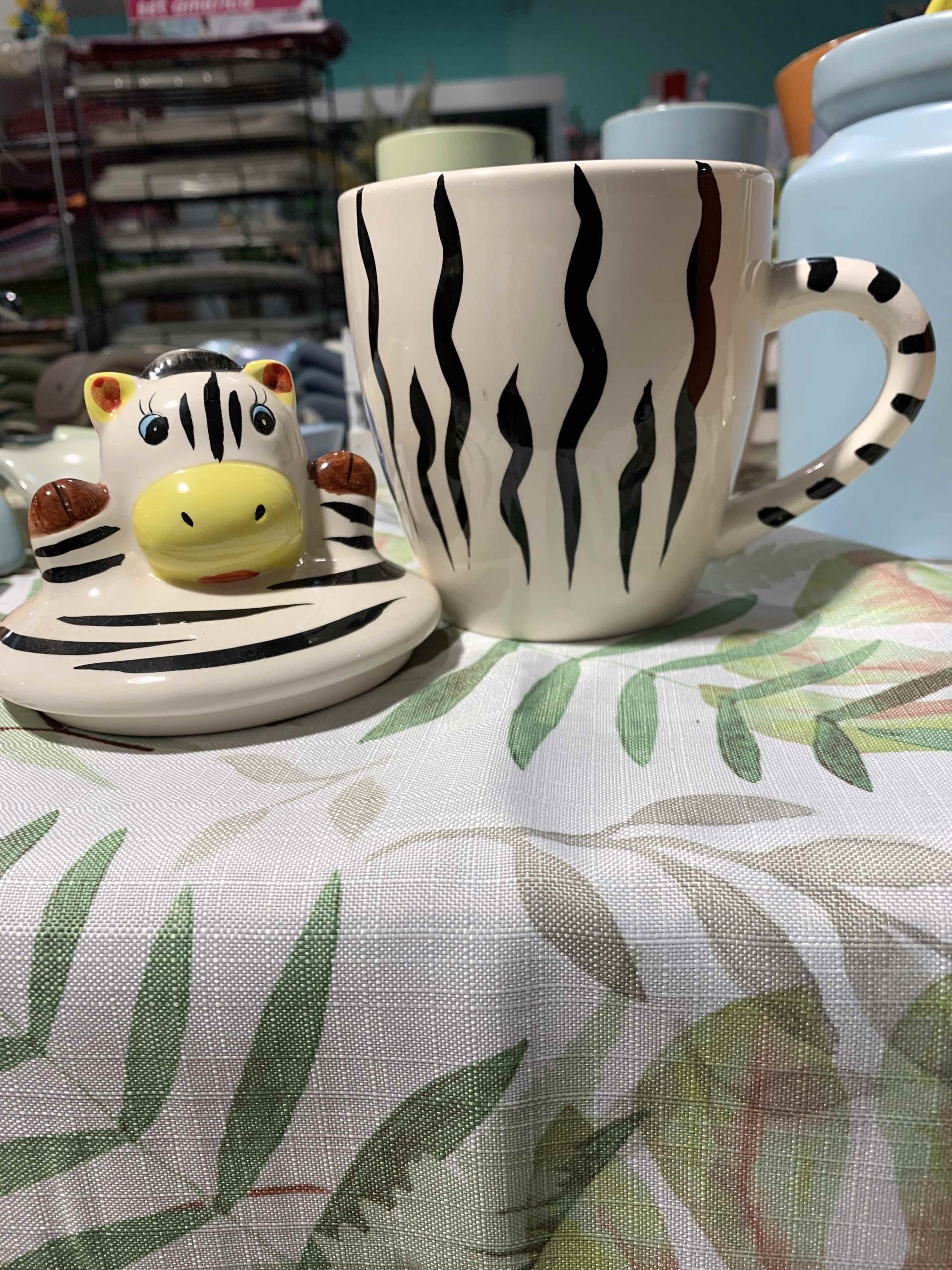 TAZZA C/COPERCHIO ZEBRA