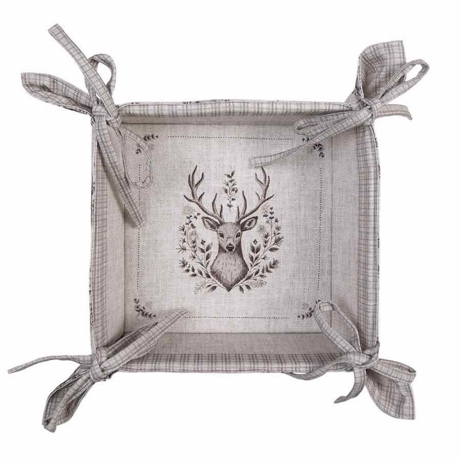 CLAYRE & EEF CESTINO PORTAPANE CERVO GRIGIO