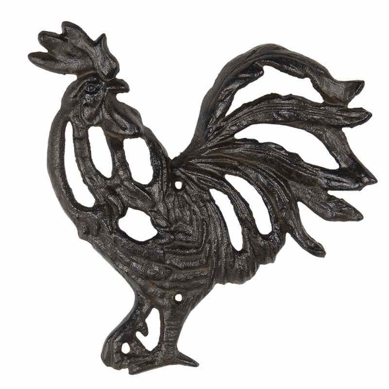 CLAYRE & EEF DECORAZIONE DA PARETE GALLO  FERRO