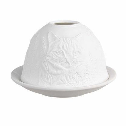 CLAYRE & EEF PORTACANDELA GATTO PORCELLANA