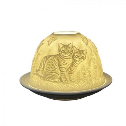 CLAYRE & EEF PORTACANDELA GATTO PORCELLANA
