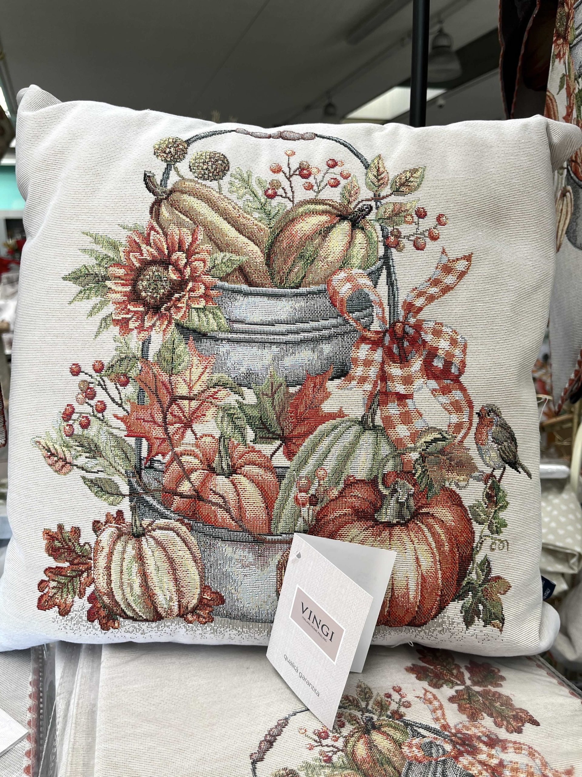 VINGI CUSCINO ARREDO GOBELIN ZUCCHE