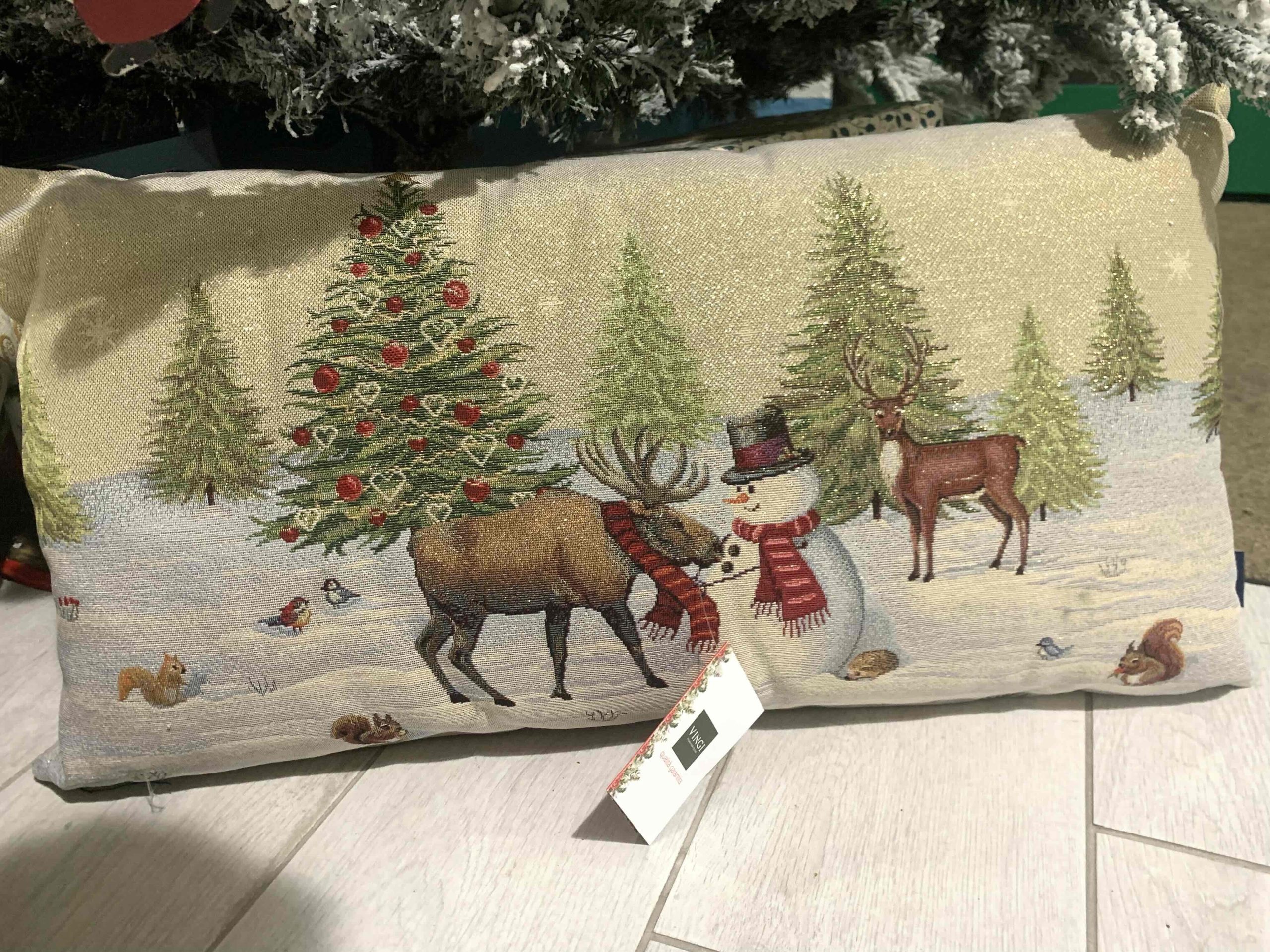 CUSCINO ARREDO RETTANGOLARE ABETE PUPAZZO