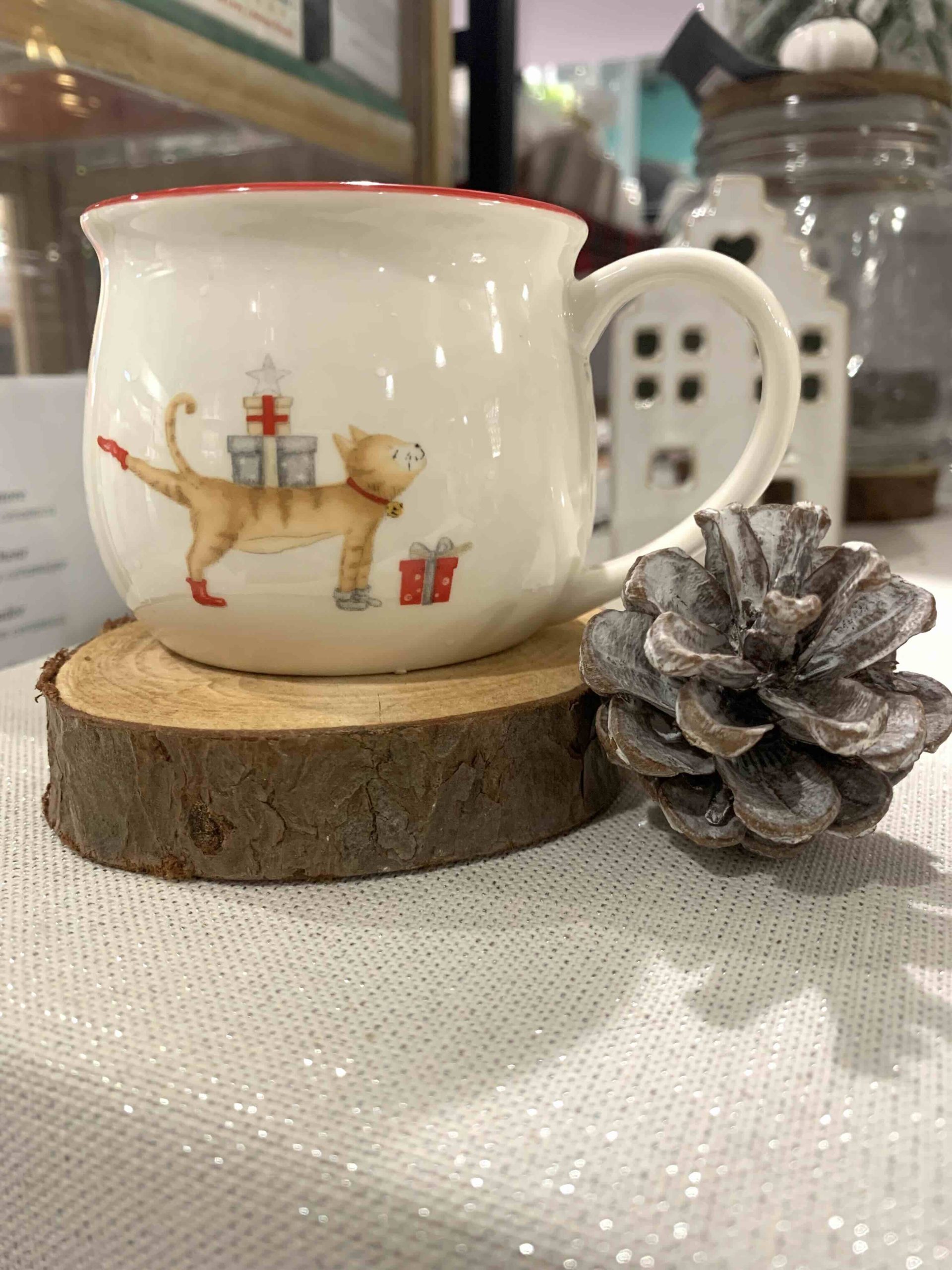 TAZZINA BOMBATA GATTO NATALE