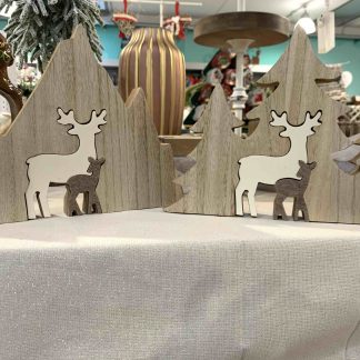 DECORAZIONE LEGNO CERVO MONTAGNA