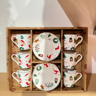 VILLA ALTACHIARA SET 6 TAZZINE CAFFE' FANTASIE DI NATALE