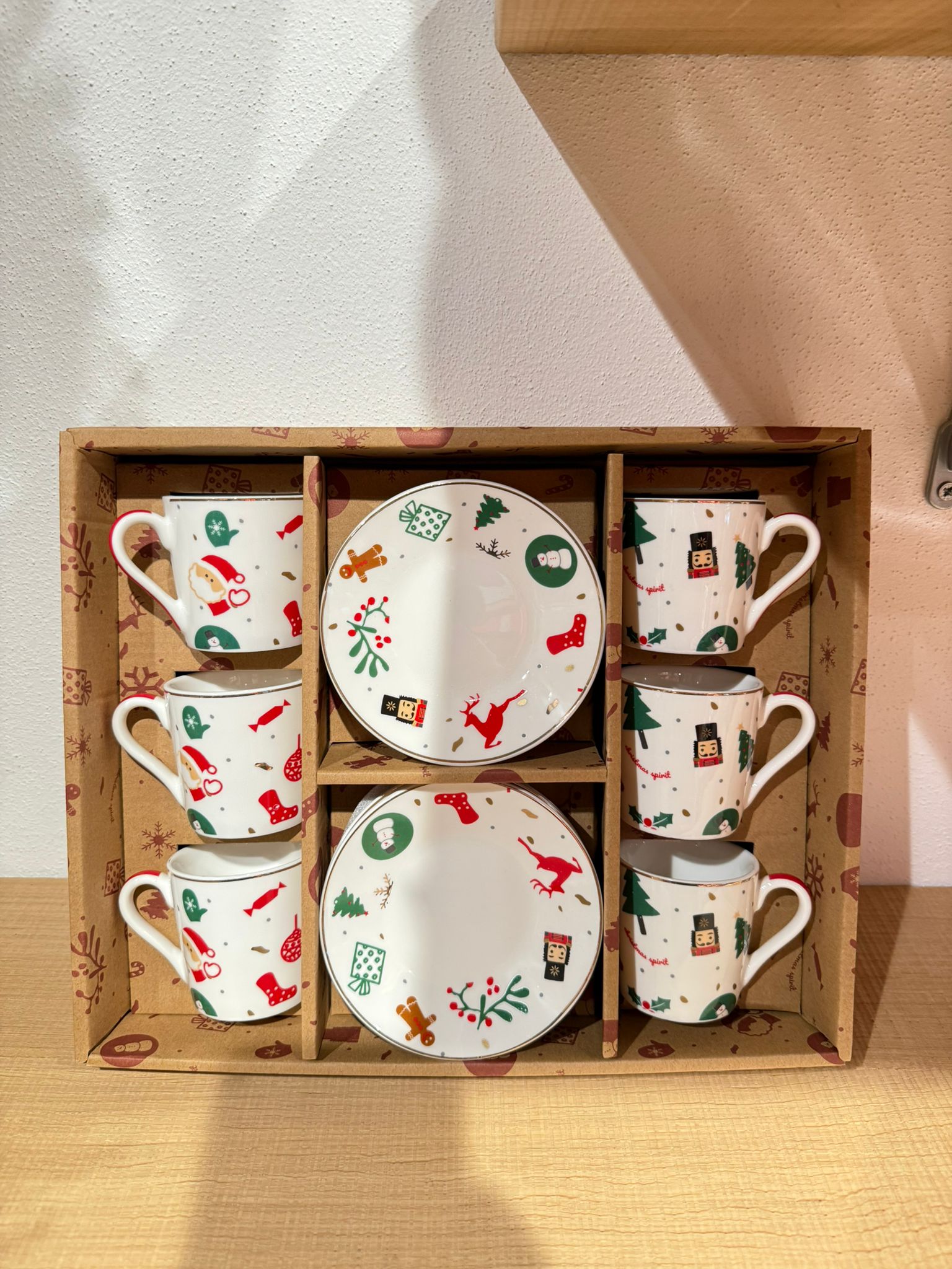 VILLA ALTACHIARA SET 6 TAZZINE CAFFE' FANTASIE DI NATALE