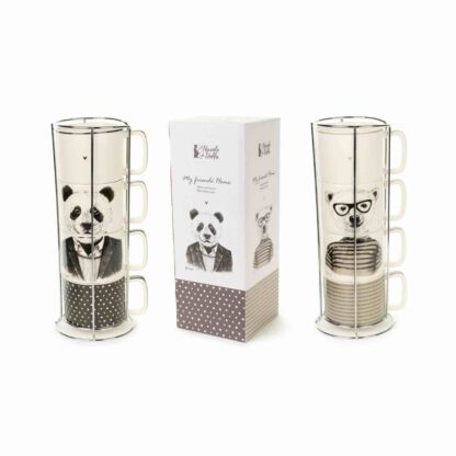 NUVOLE DI STOFFA SET 4 TAZZE MY FRIEND'S PANDA ORSO