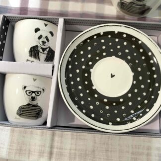 NUVOLE DI STOFFA SET 2 TAZZINE MY FRIEND'S PANDA ORSO