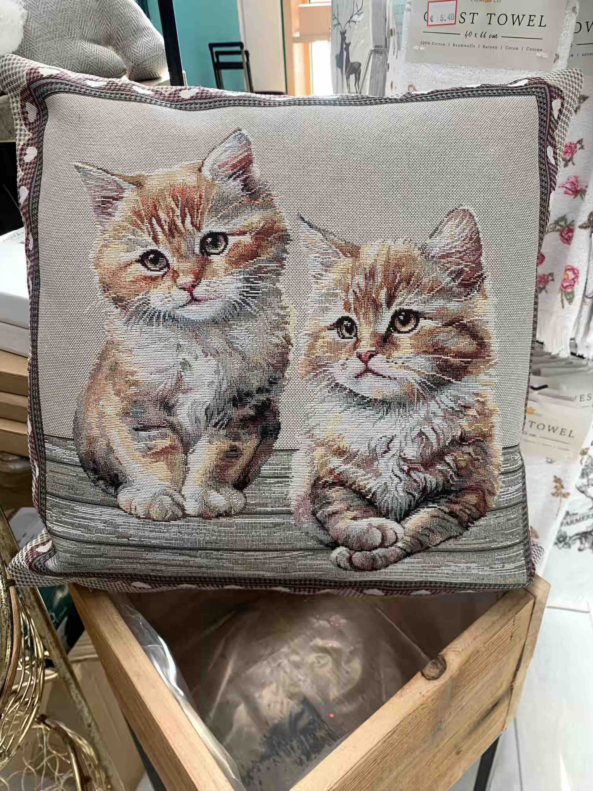 CUSCINO ARREDO GATTINI ROSSI