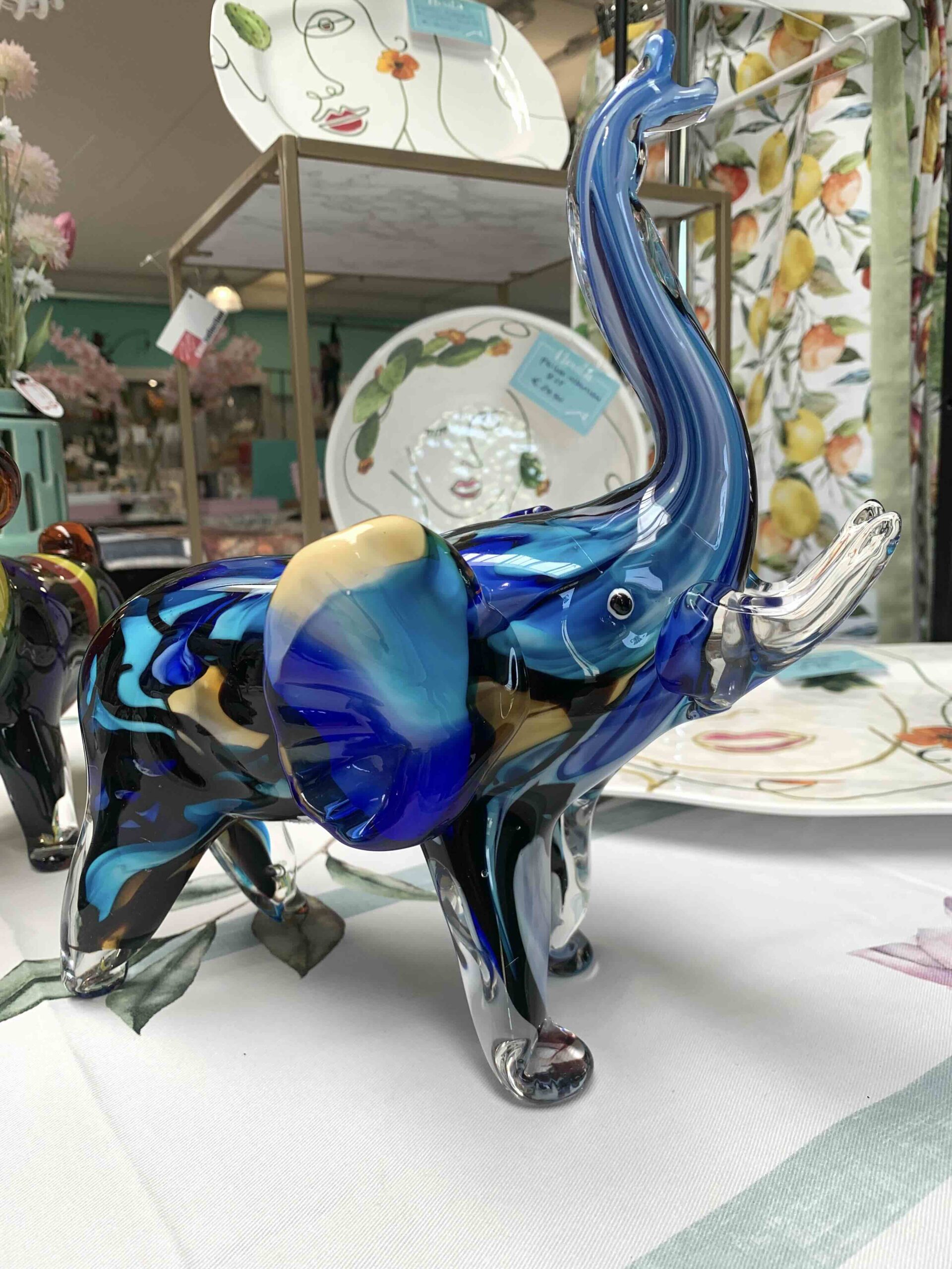 DECORAZIONE VETRO ELEFANTE