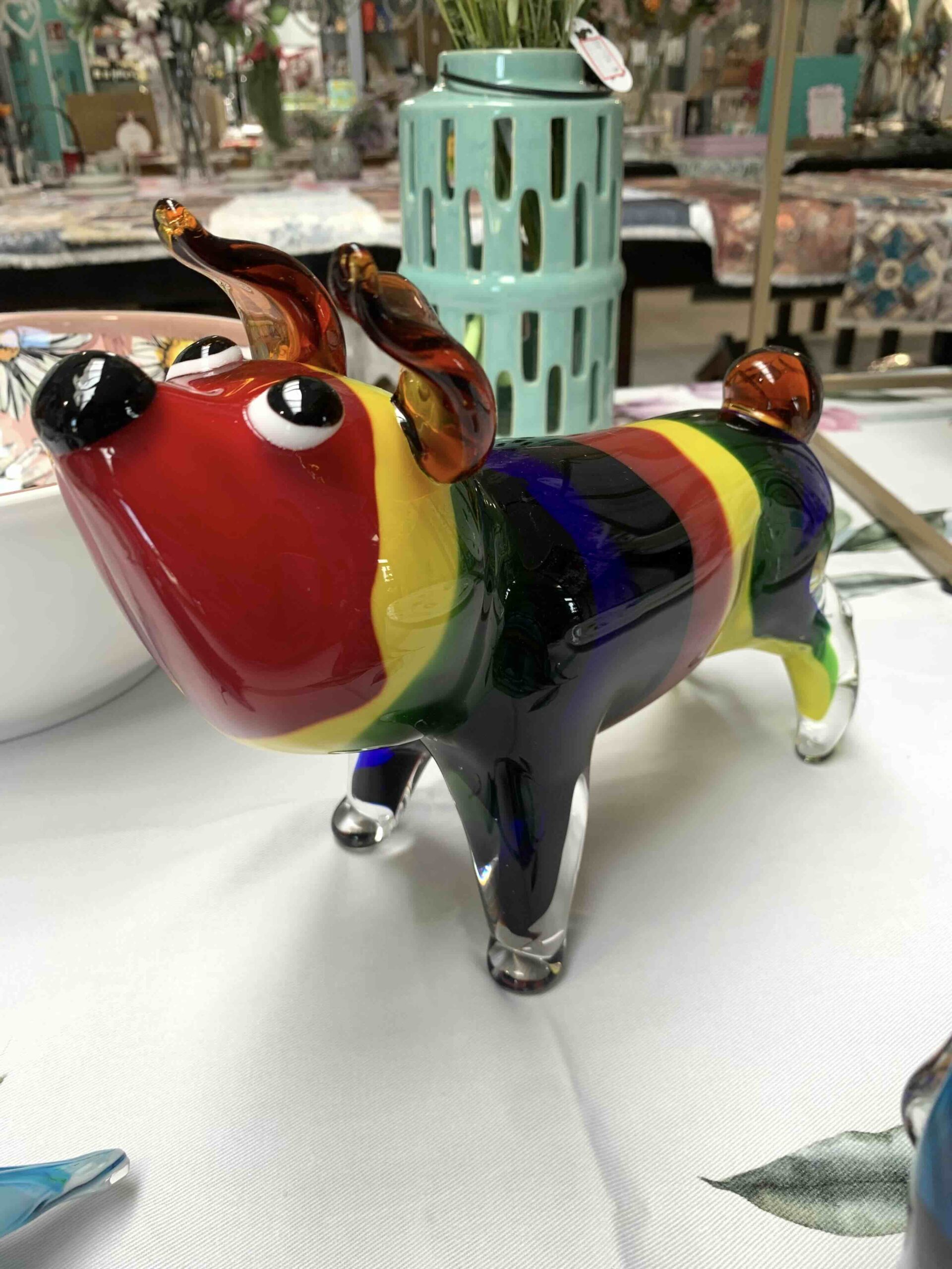 DECORAZIONE VETRO CANE