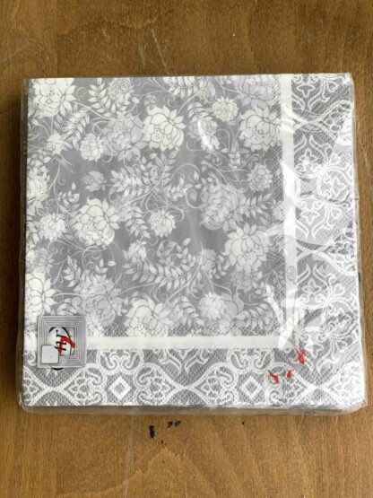 TOVAGLIOLI CARTA GRIGIO FIORI